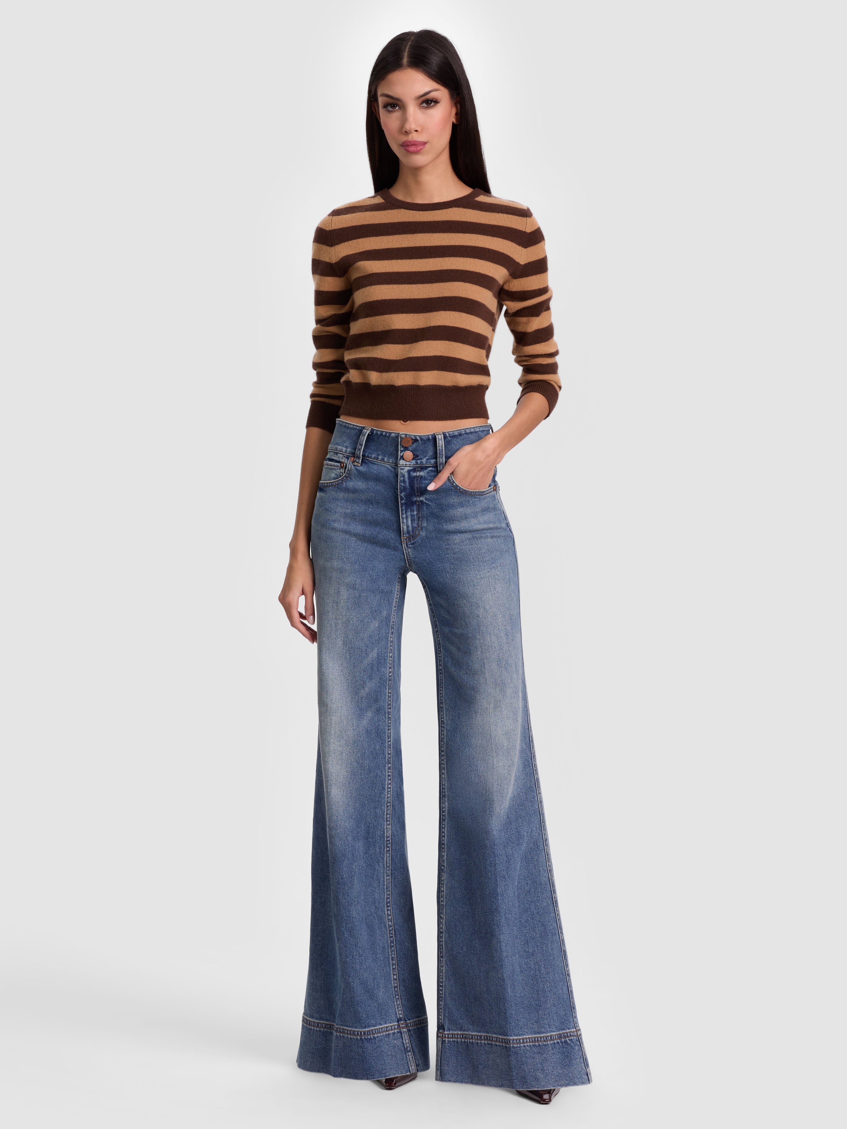 CAROLANN CASHMERE SHRUNKEN PULLOVER-ALICE + OLIVIA