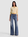 DOLLIE STRIPED CASHMERE CARDIGAN-BUTTER/ECRU-ALICE + OLIVIA