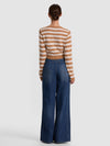 DOLLIE STRIPED CASHMERE CARDIGAN-PRALINE/ECRU-ALICE + OLIVIA