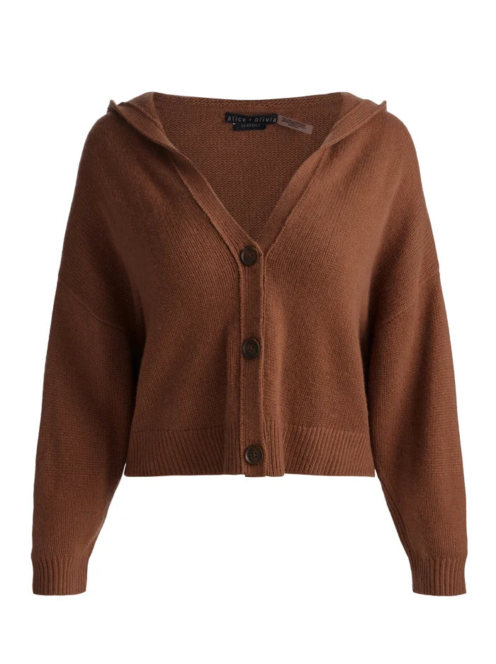 COREY HOODED CASHMERE CARDIGAN-ALICE + OLIVIA