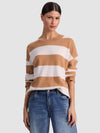 LAURA CASHMERE PULLOVER-PRALINE/ECRU-ALICE + OLIVIA