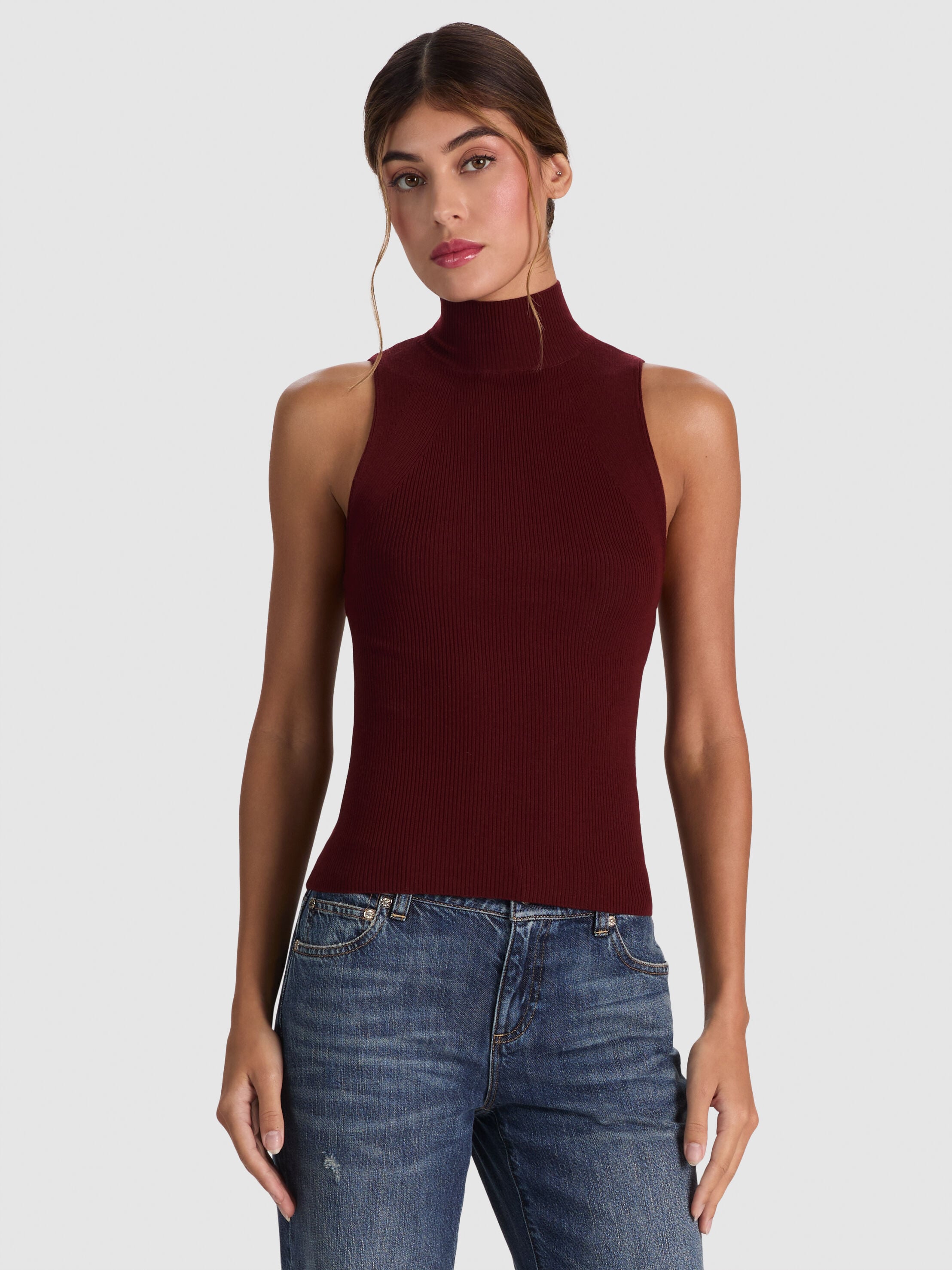 DARCEY WOOL SLEEVELESS TURTLENECK-ALICE + OLIVIA