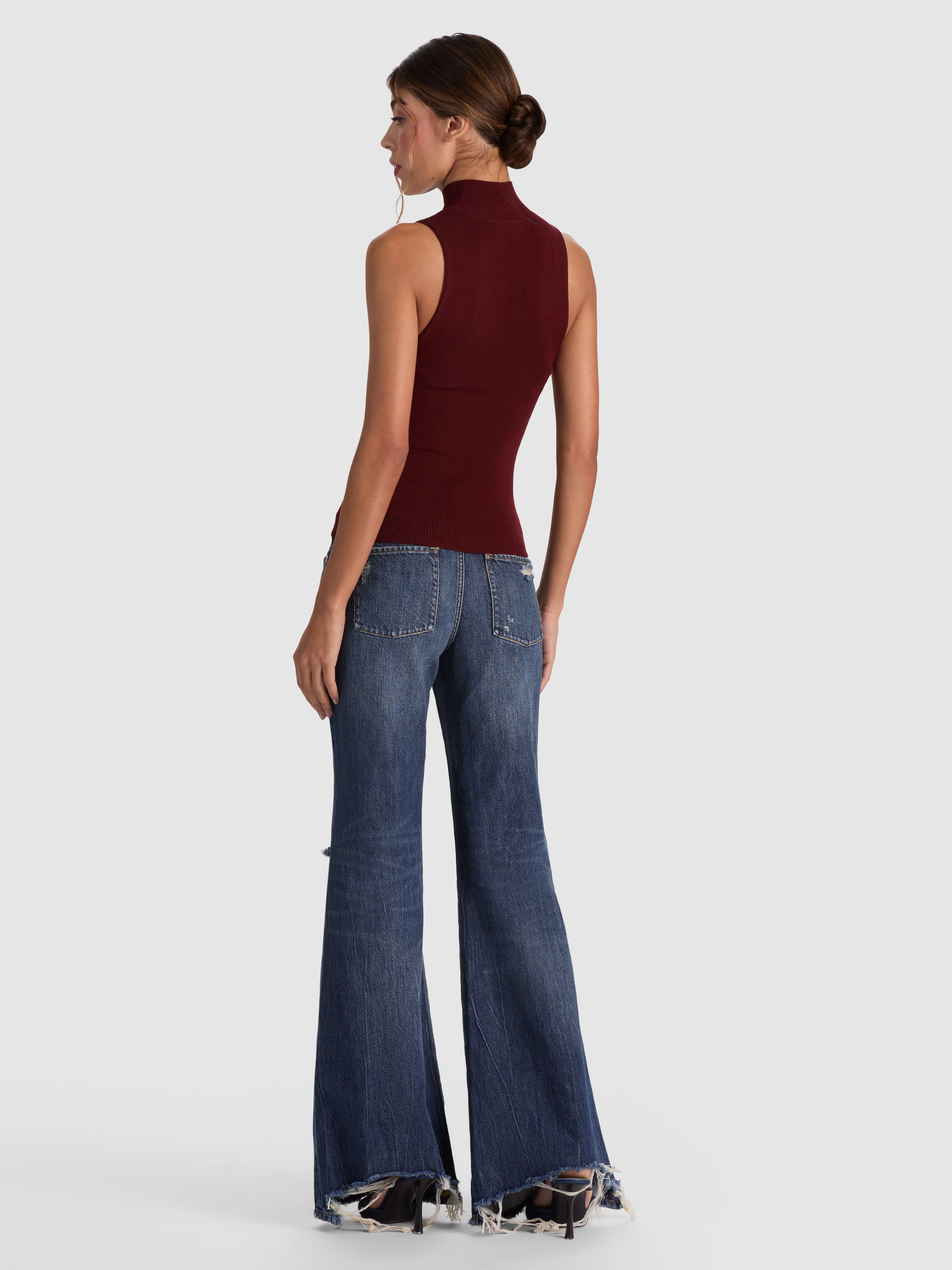 DARCEY WOOL SLEEVELESS TURTLENECK-ALICE + OLIVIA