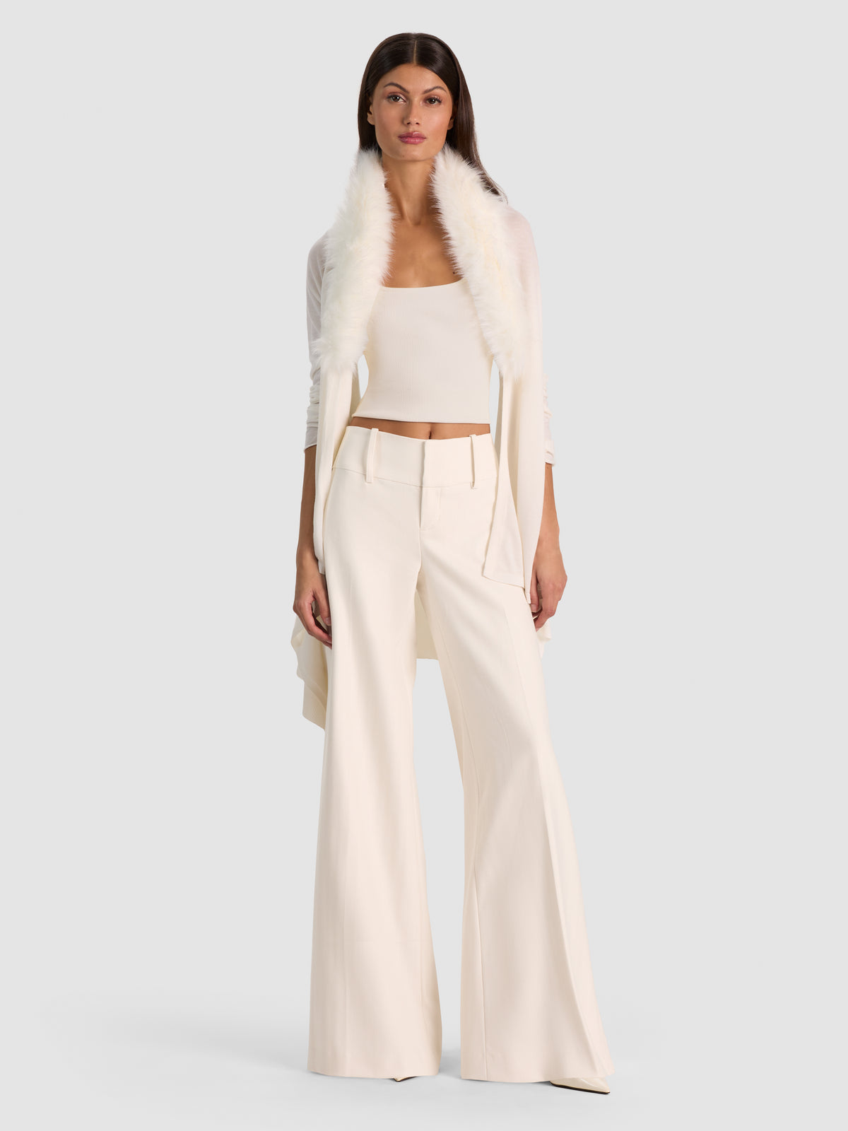 IZZY W FAUX FUR COLLAR-ALICE + OLIVIA