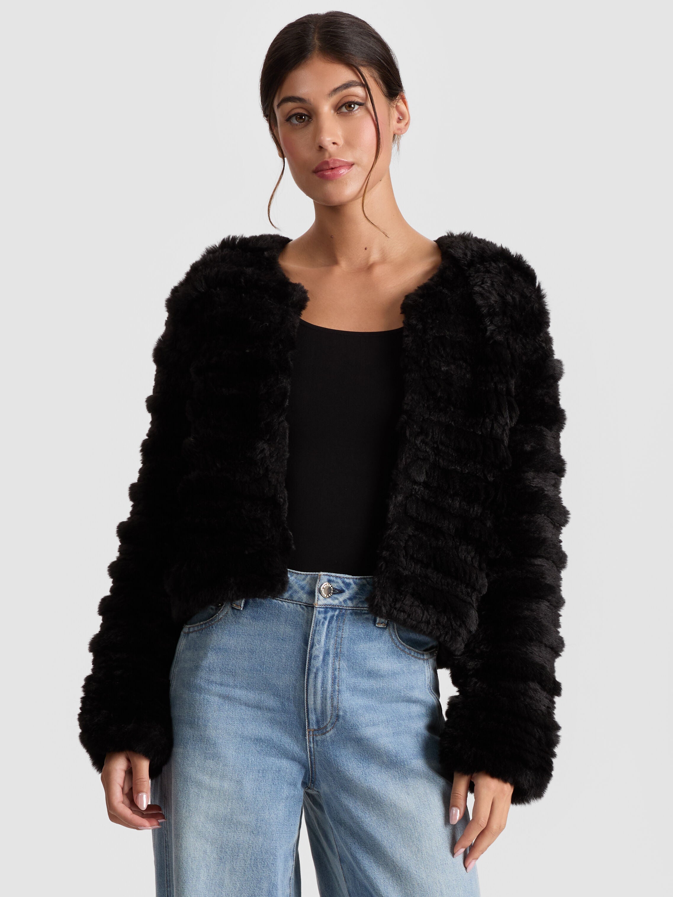 FAWN FAUX FUR JACKET-ALICE + OLIVIA