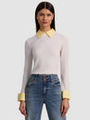 PORLA COLLARED SWEATER-SOFT WHITE/BUTTER-ALICE + OLIVIA