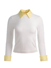 PORLA COLLARED SWEATER-SOFT WHITE/BUTTER-ALICE + OLIVIA