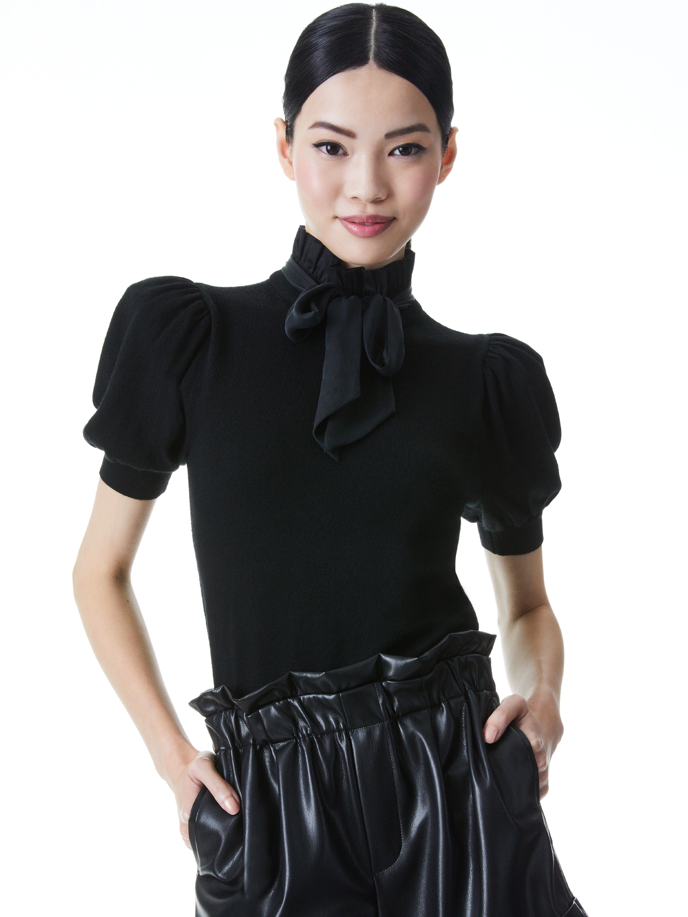 CHASE PUFF SLEEVE SWEATER-ALICE + OLIVIA