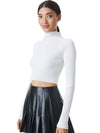 IRENA MOCK NECK CROPPED PULLOVER-ALICE + OLIVIA