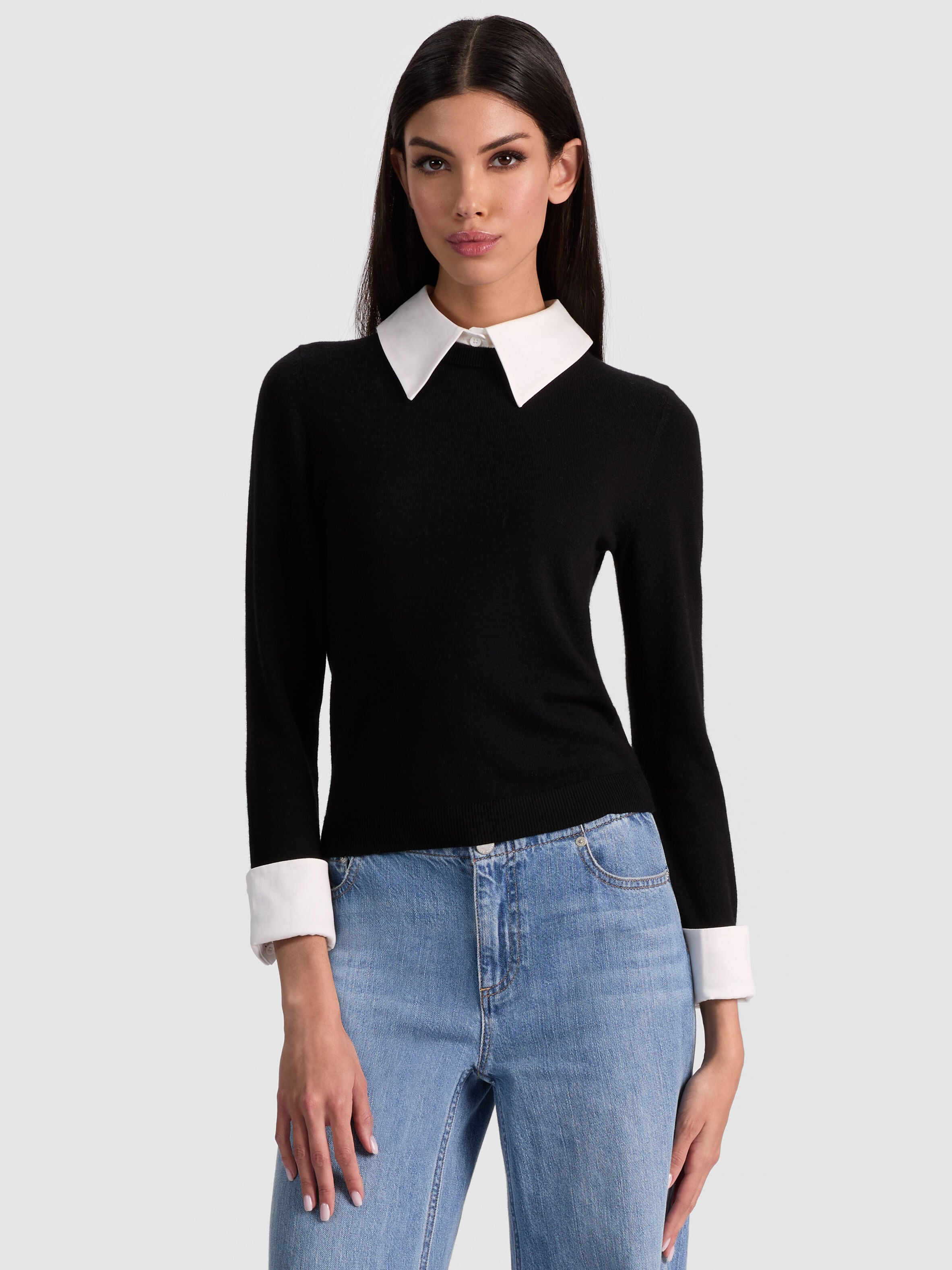 PORLA COLLARED SWEATER-ALICE + OLIVIA