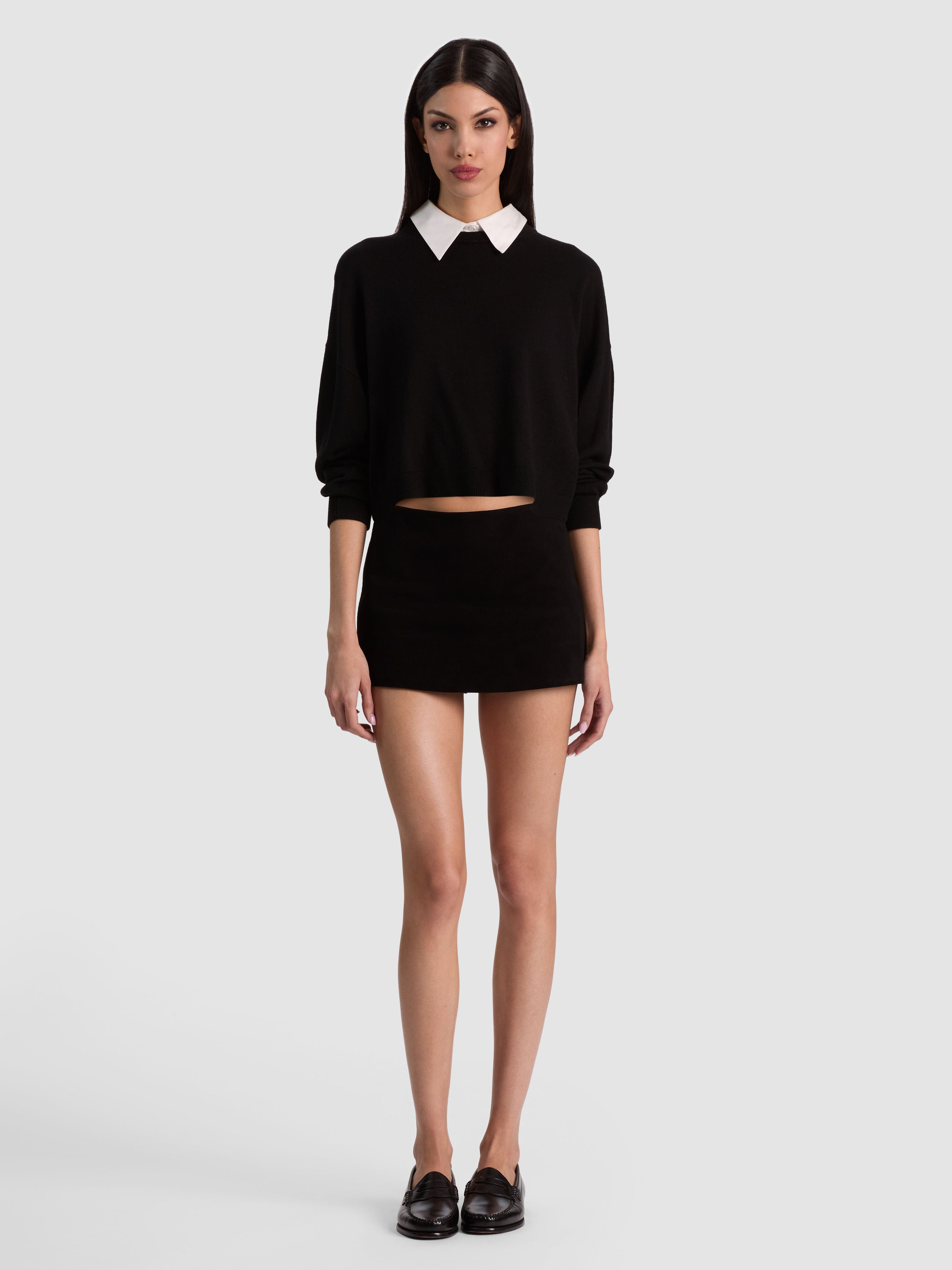 RHETT WOOL PULLOVER WITH DETACHABLE COLLAR-ALICE + OLIVIA