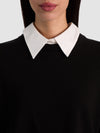 RHETT WOOL PULLOVER WITH DETACHABLE COLLAR-ALICE + OLIVIA