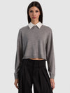 RHETT WOOL PULLOVER WITH DETACHABLE COLLAR-ALICE + OLIVIA