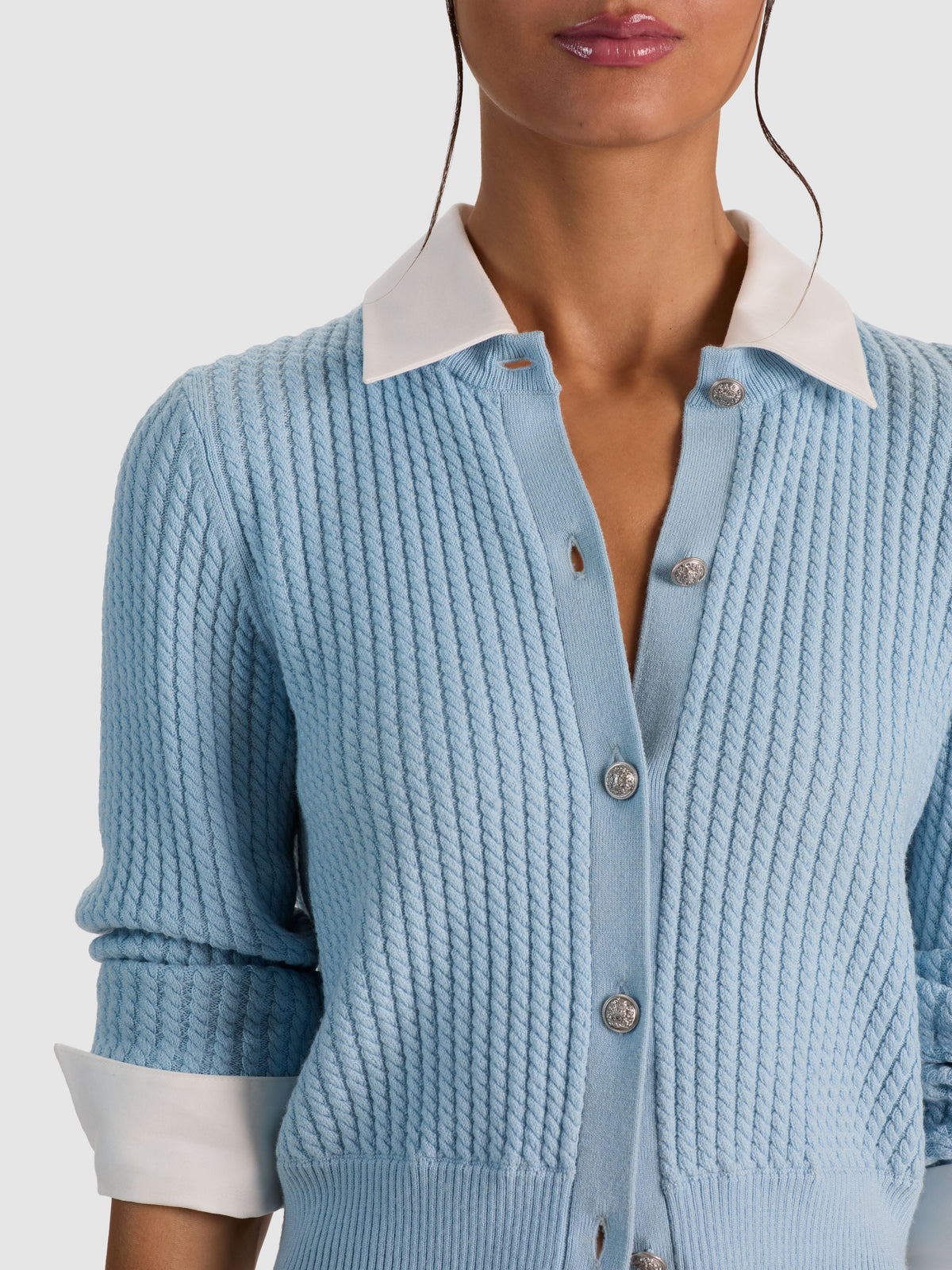DOLLIE COLLAR AND CUFFS CARDIGAN-ALICE + OLIVIA