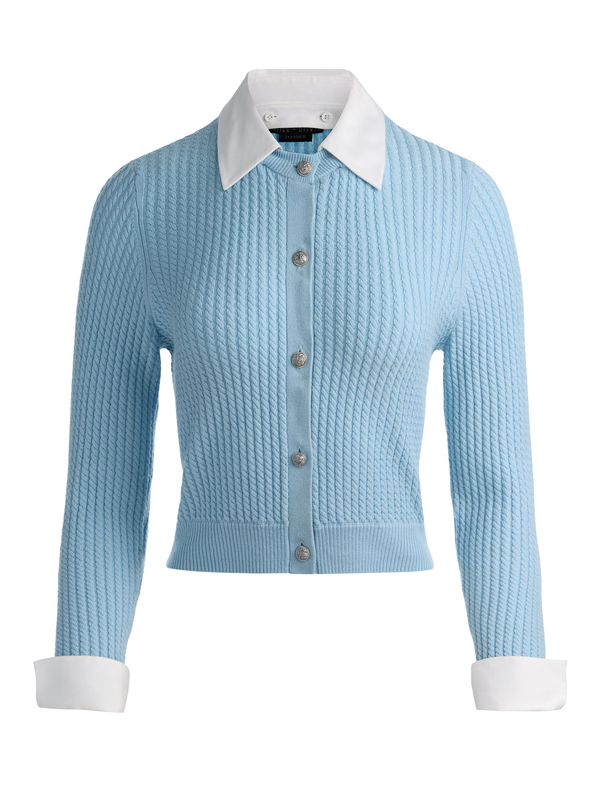 DOLLIE COLLAR AND CUFFS CARDIGAN-ALICE + OLIVIA