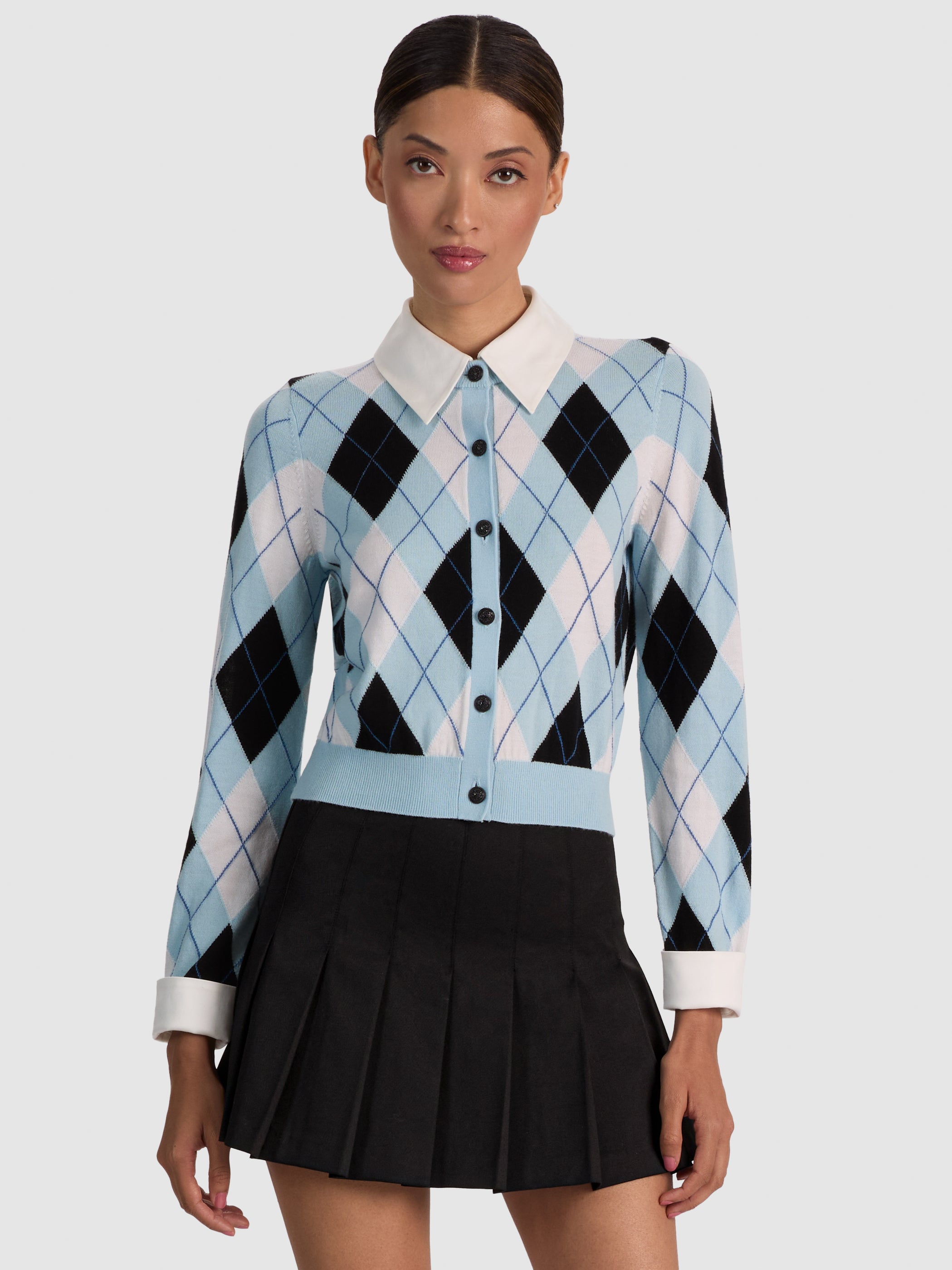 DOLLIE WOOL COLLARED CARDIGAN-ALICE + OLIVIA