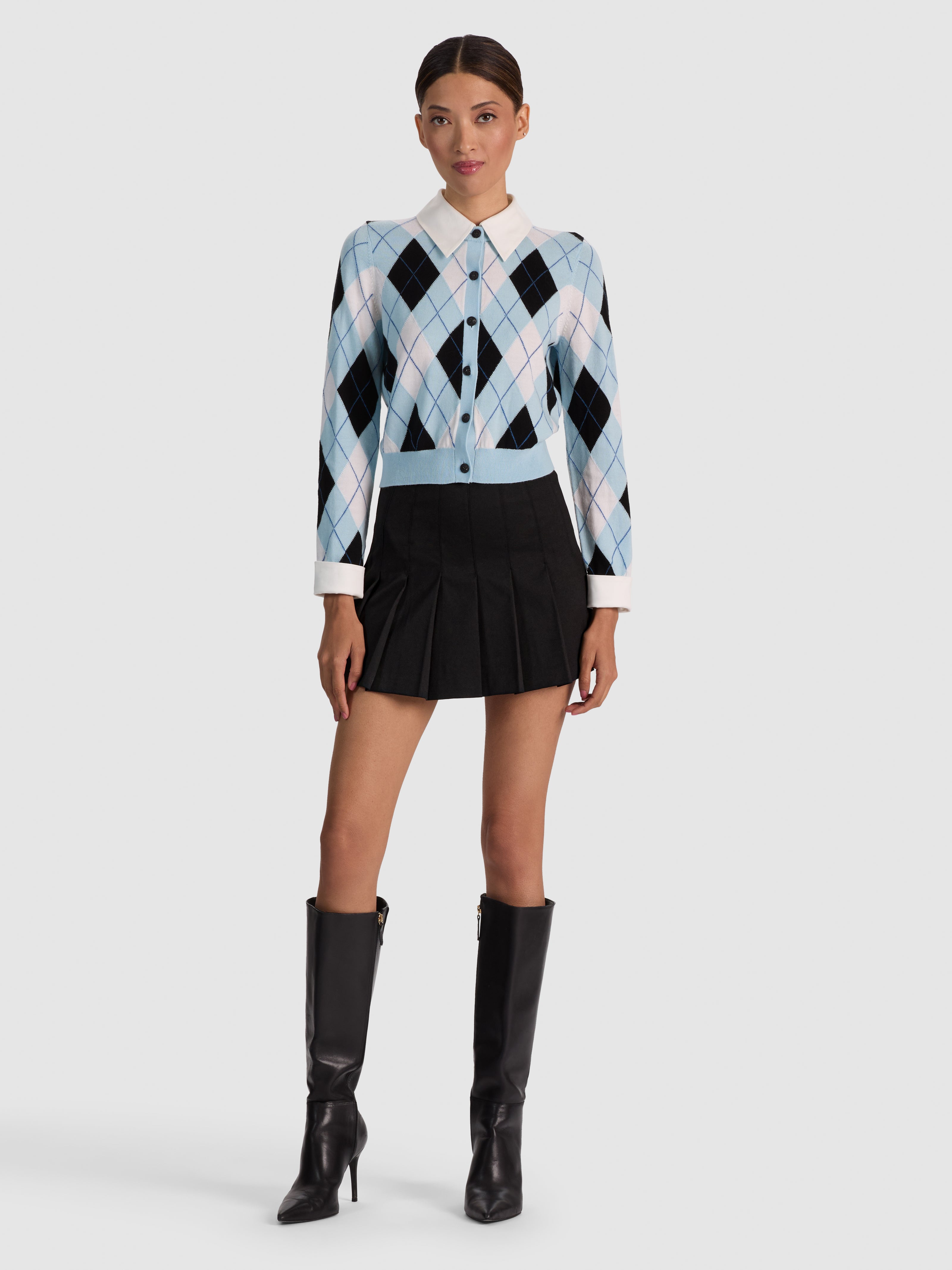 DOLLIE WOOL COLLARED CARDIGAN-ALICE + OLIVIA