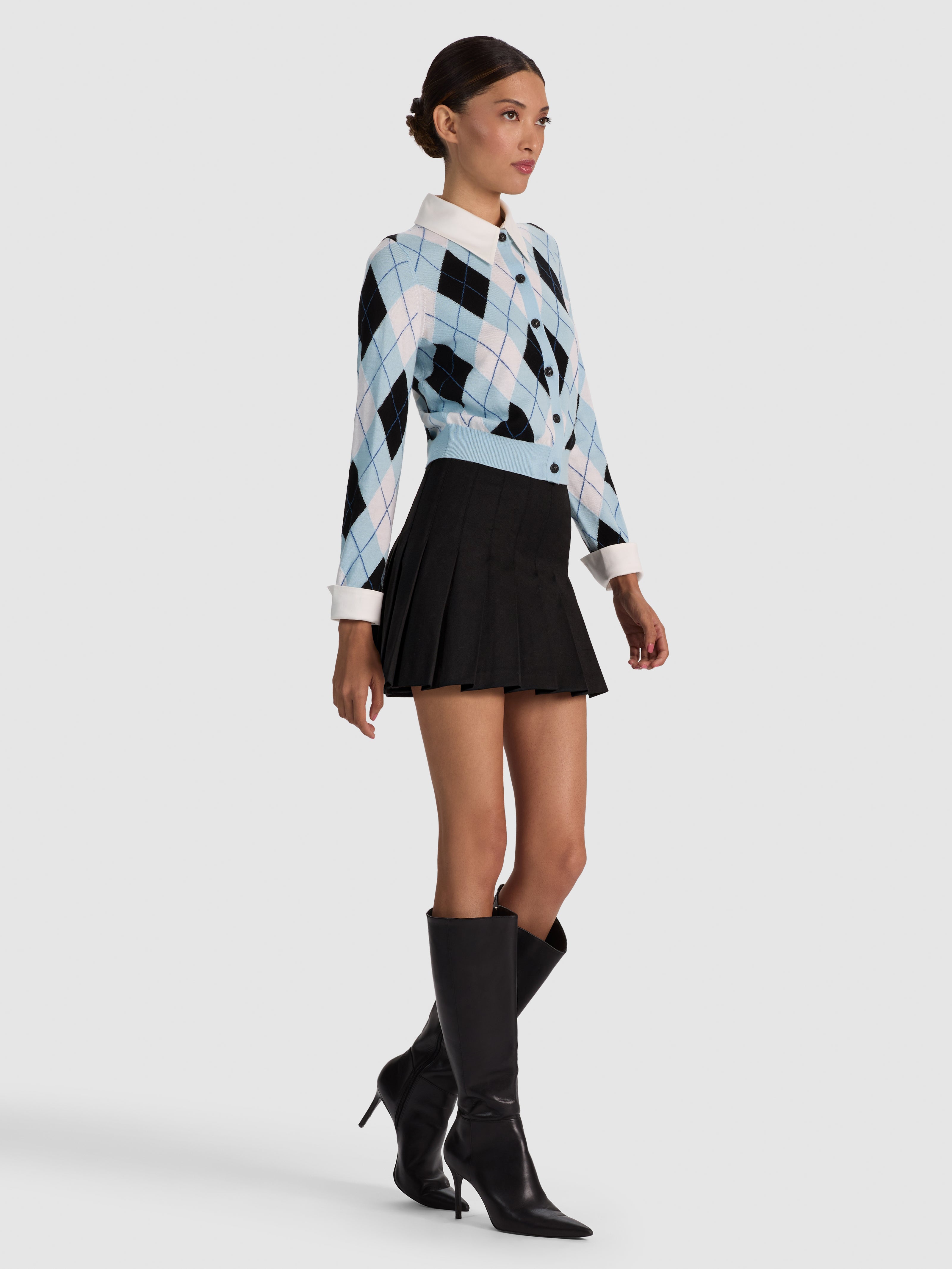 DOLLIE WOOL COLLARED CARDIGAN-ALICE + OLIVIA