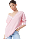 CLEMENT V-NECK VARSITY STRIPE PULLOVER-ALICE + OLIVIA