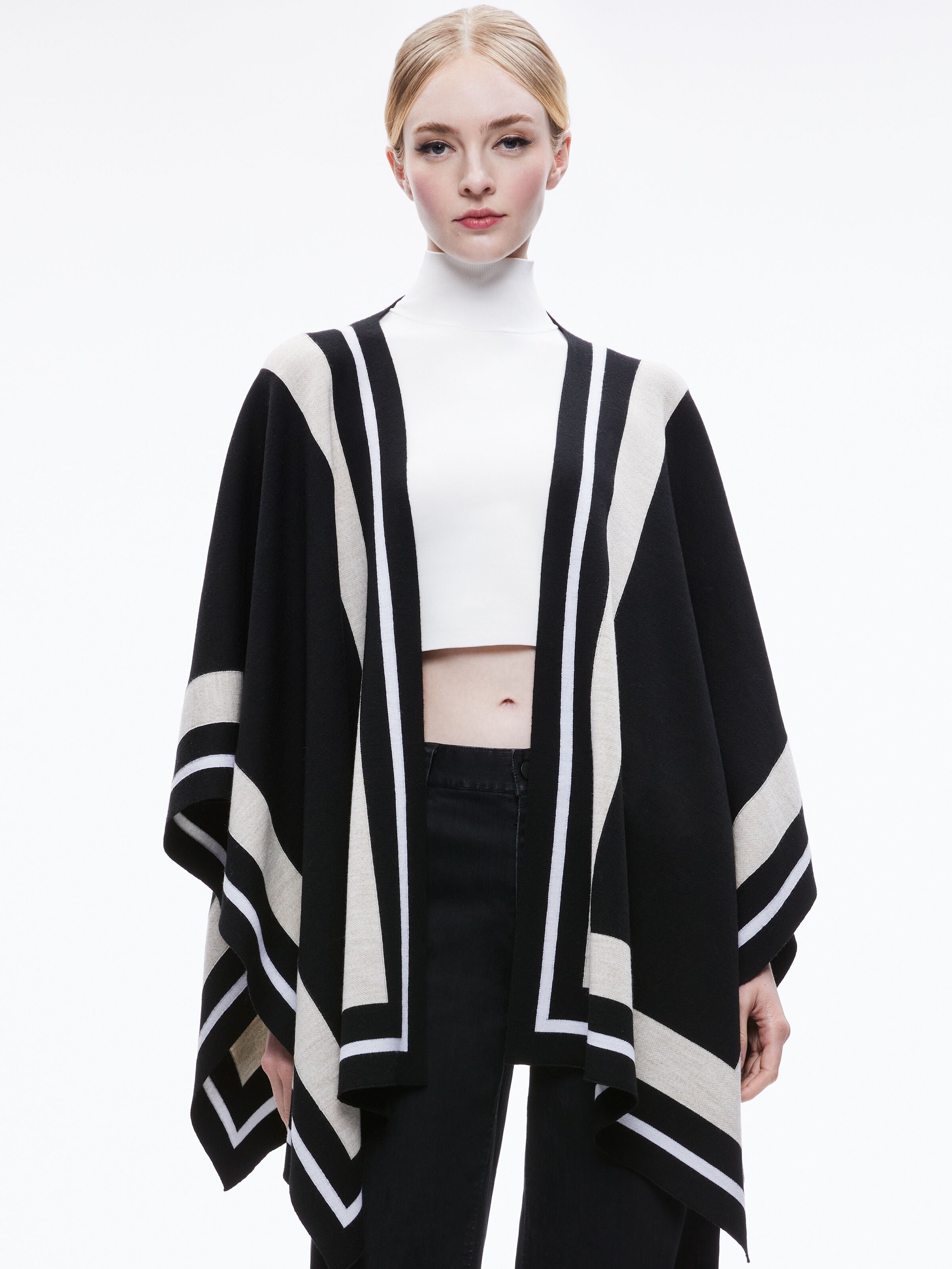 KAMALA STRIPE PONCHO-ALICE + OLIVIA