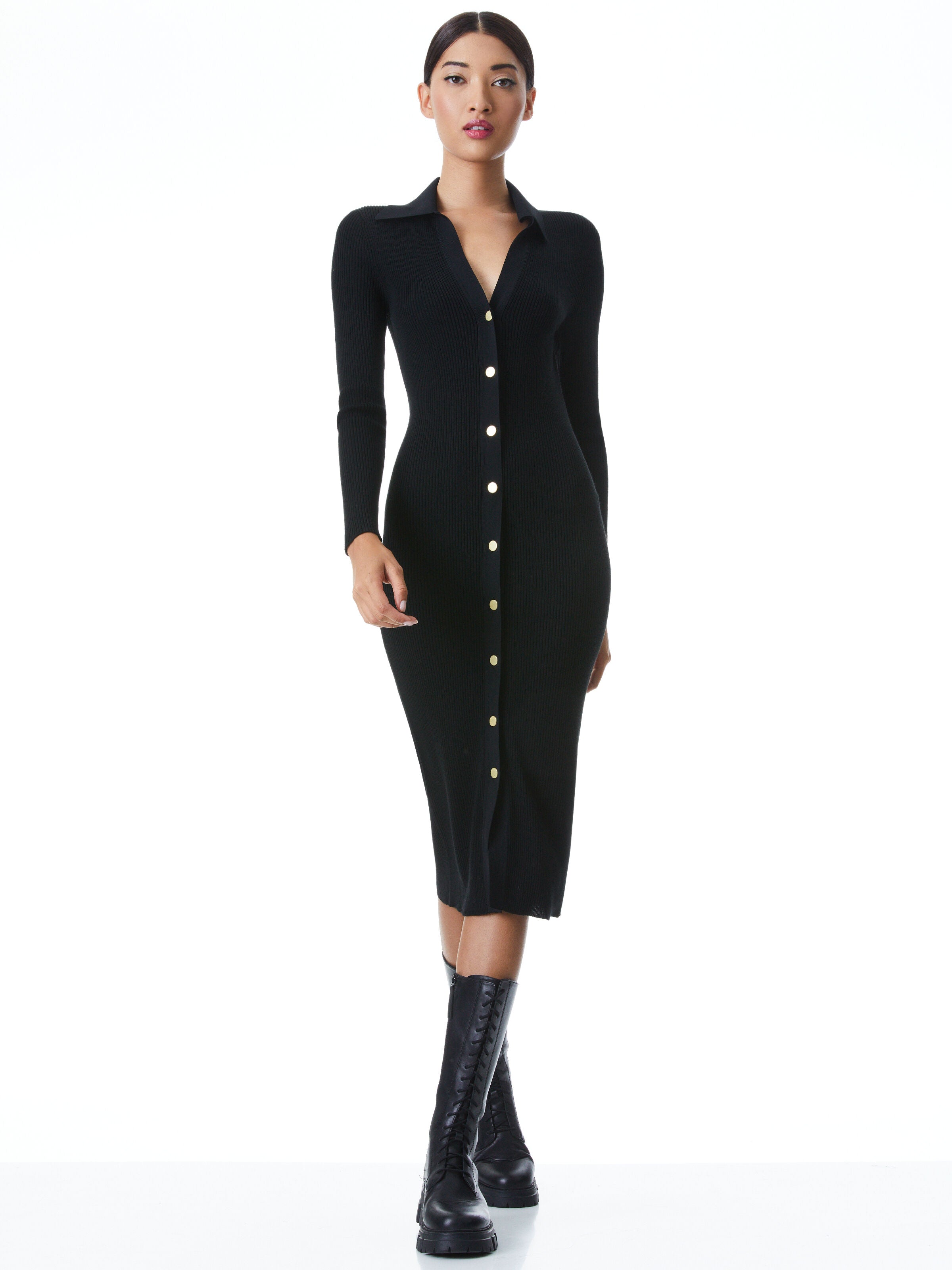 ALCINA BUTTON DOWN POLO DRESS-ALICE + OLIVIA