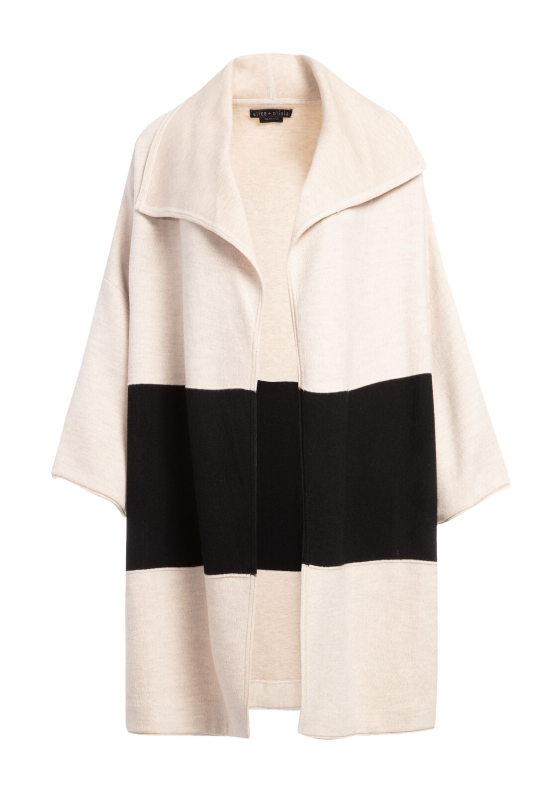HESTER SWEATER COAT-STONE/BLACK-ALICE + OLIVIA