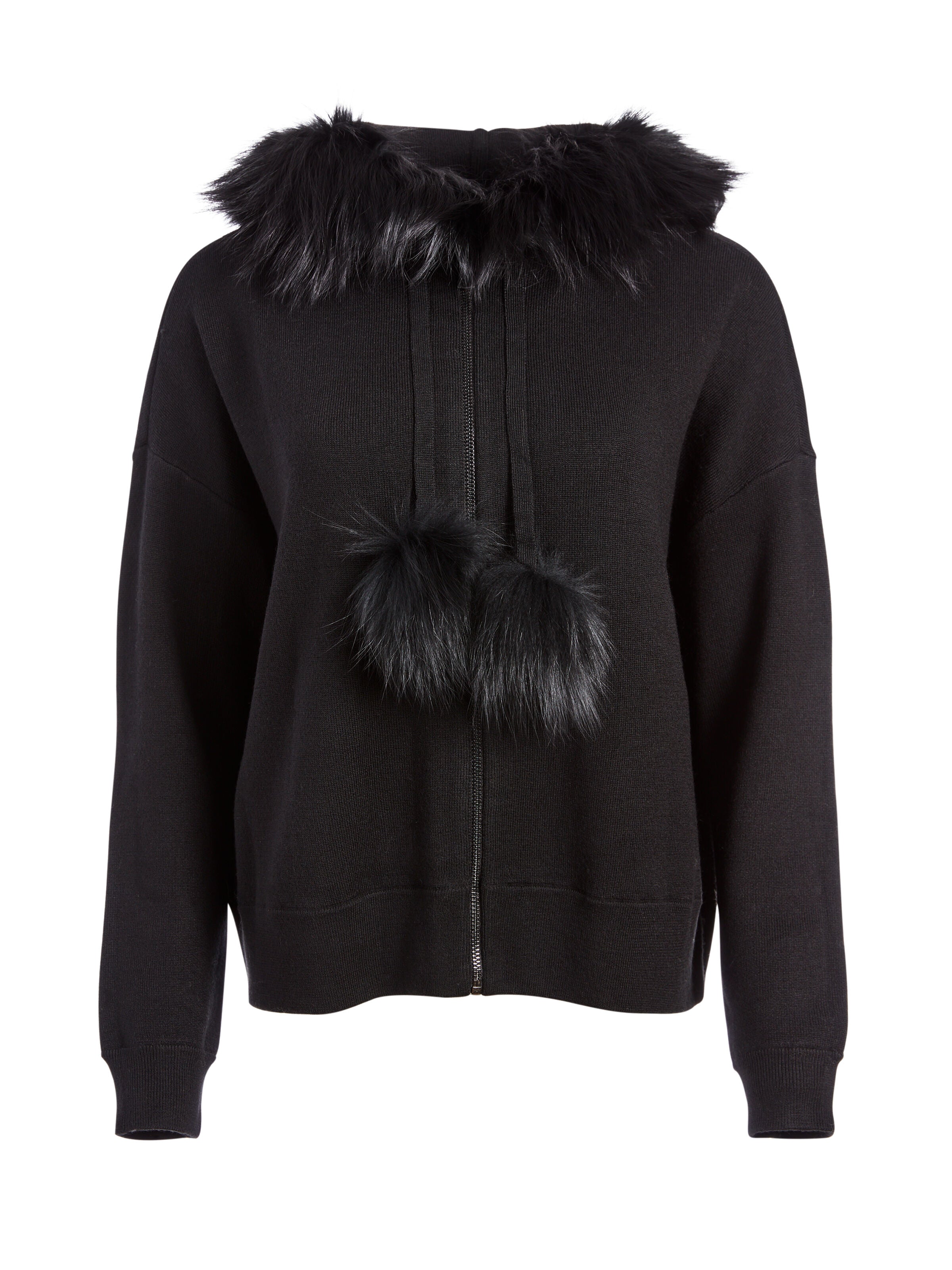 OSCAR FUR TRIM HOODIE-ALICE + OLIVIA