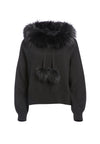 OSCAR FUR TRIM OVERSIZED HOODIE-ALICE + OLIVIA