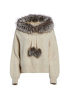 OSCAR FUR TRIM OVERSIZED HOODIE-ALICE + OLIVIA