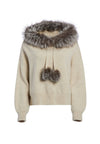 OSCAR FUR TRIM OVERSIZED HOODIE-ALICE + OLIVIA