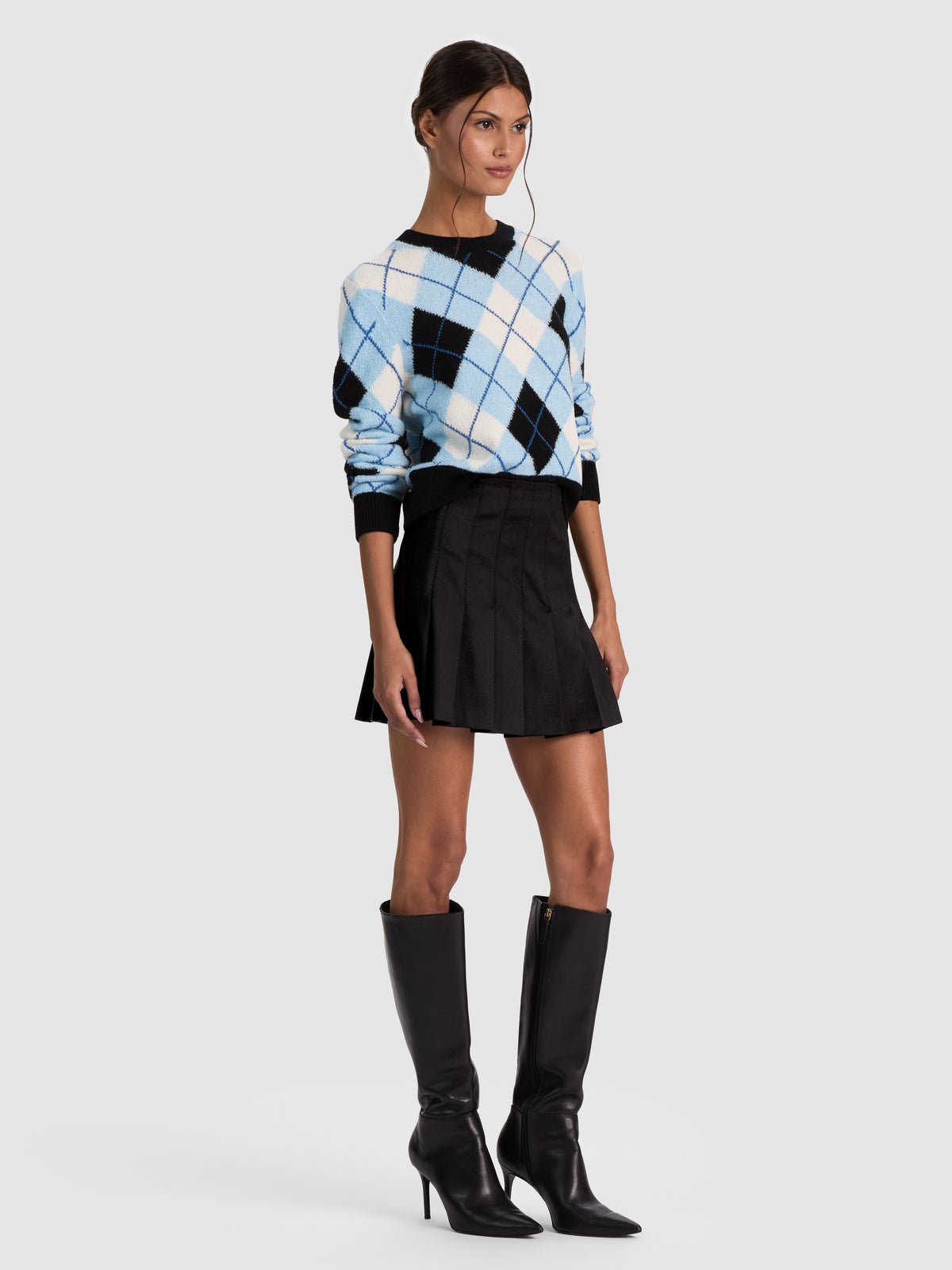 CAROLEE CREWNECK PULLOVER - MINERAL BLUE MULTI