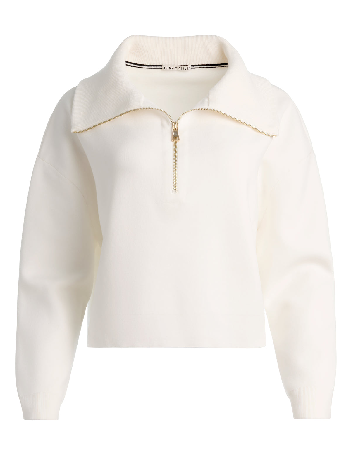 KENT ZIP COLLAR PULLOVER-ALICE + OLIVIA