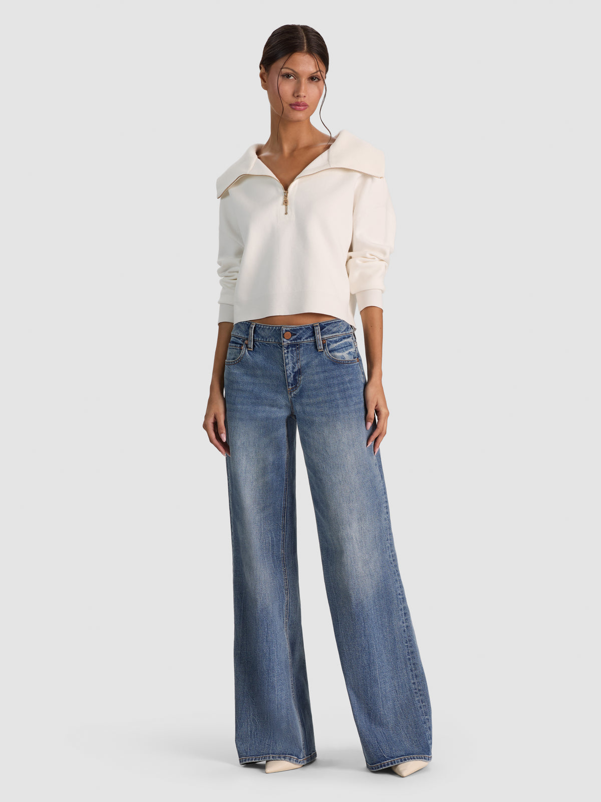 KENT ZIP COLLAR PULLOVER-ALICE + OLIVIA
