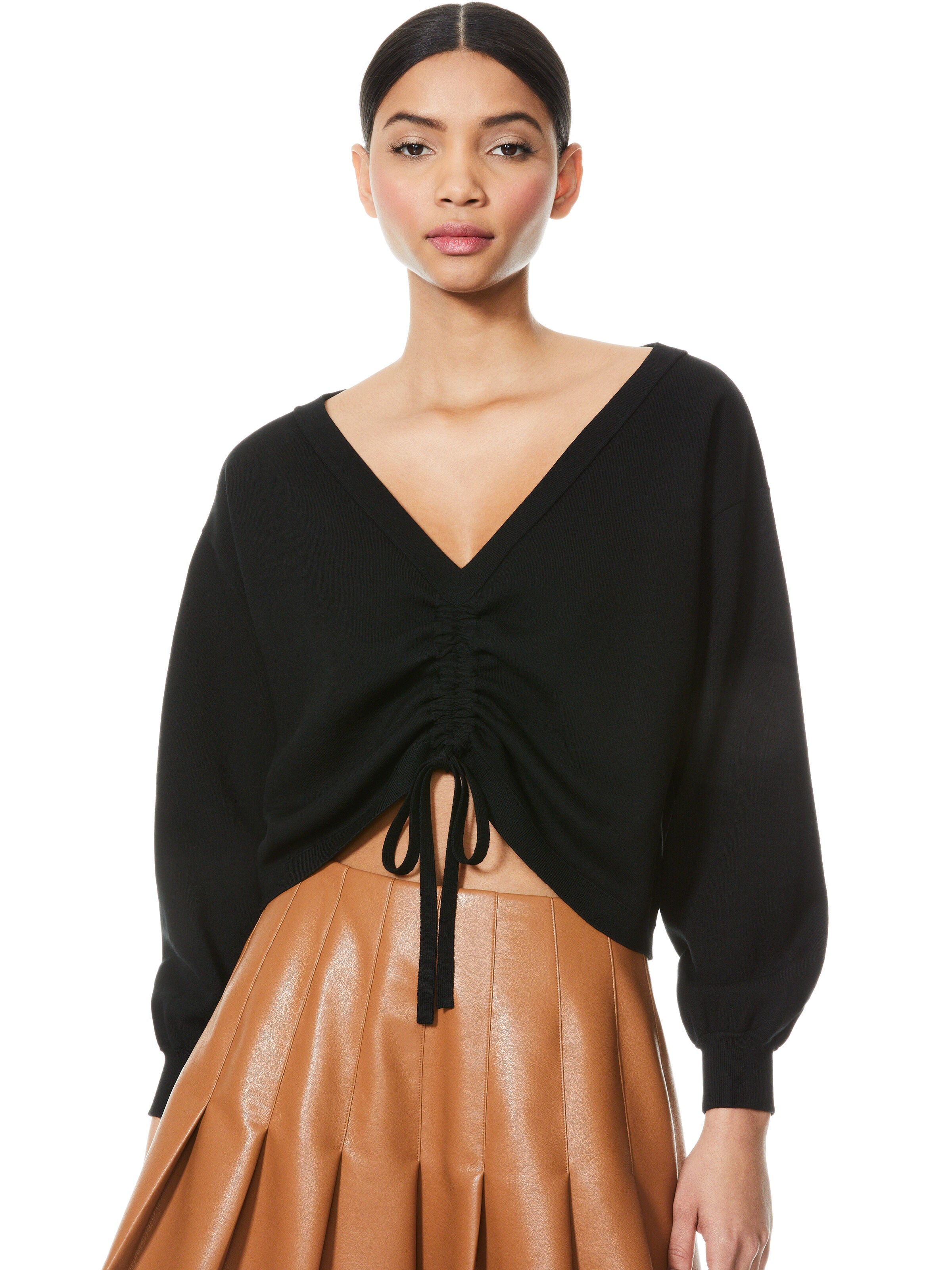 NORA REVERSIBLE DRAWCORD PULLOVER-ALICE + OLIVIA