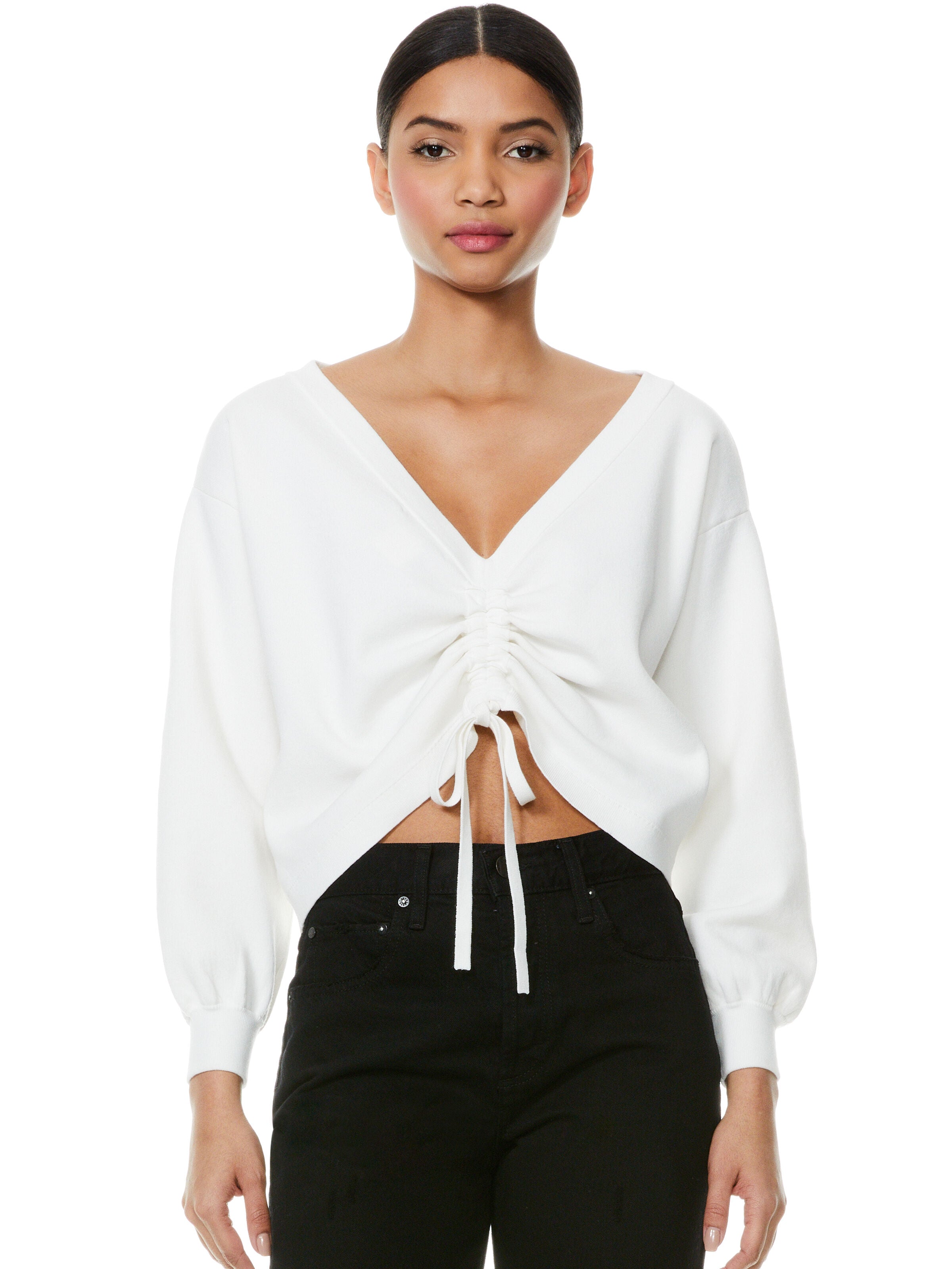 NORA REVERSIBLE DRAWCORD PULLOVER-ALICE + OLIVIA