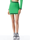 INGRID CABLE KNIT MINI SKIRT-GARDEN GREEN/BLACK-ALICE + OLIVIA