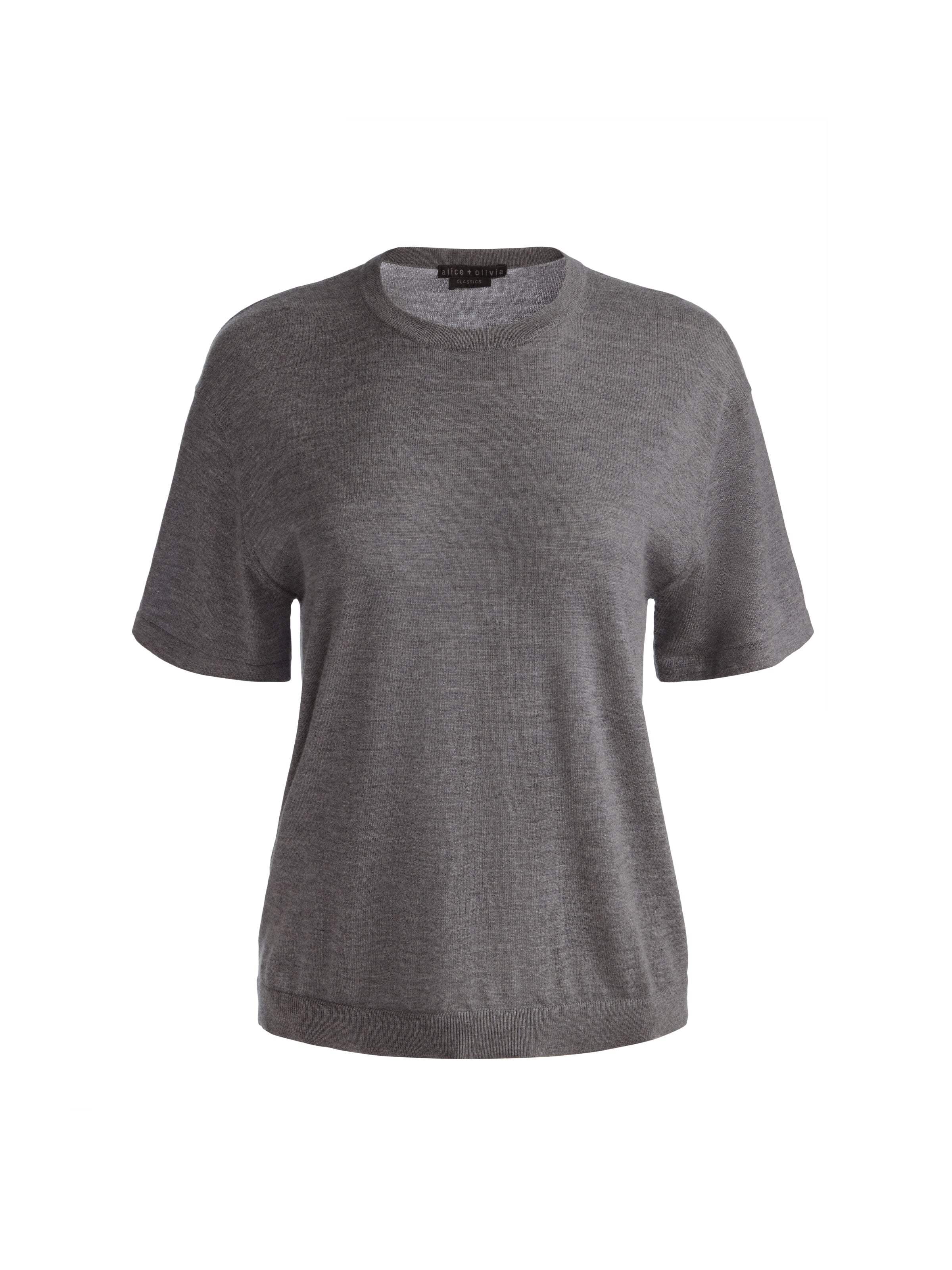 AMELIE CASHMERE KNIT TEE-MEDIUM HEATHER GREY-ALICE + OLIVIA