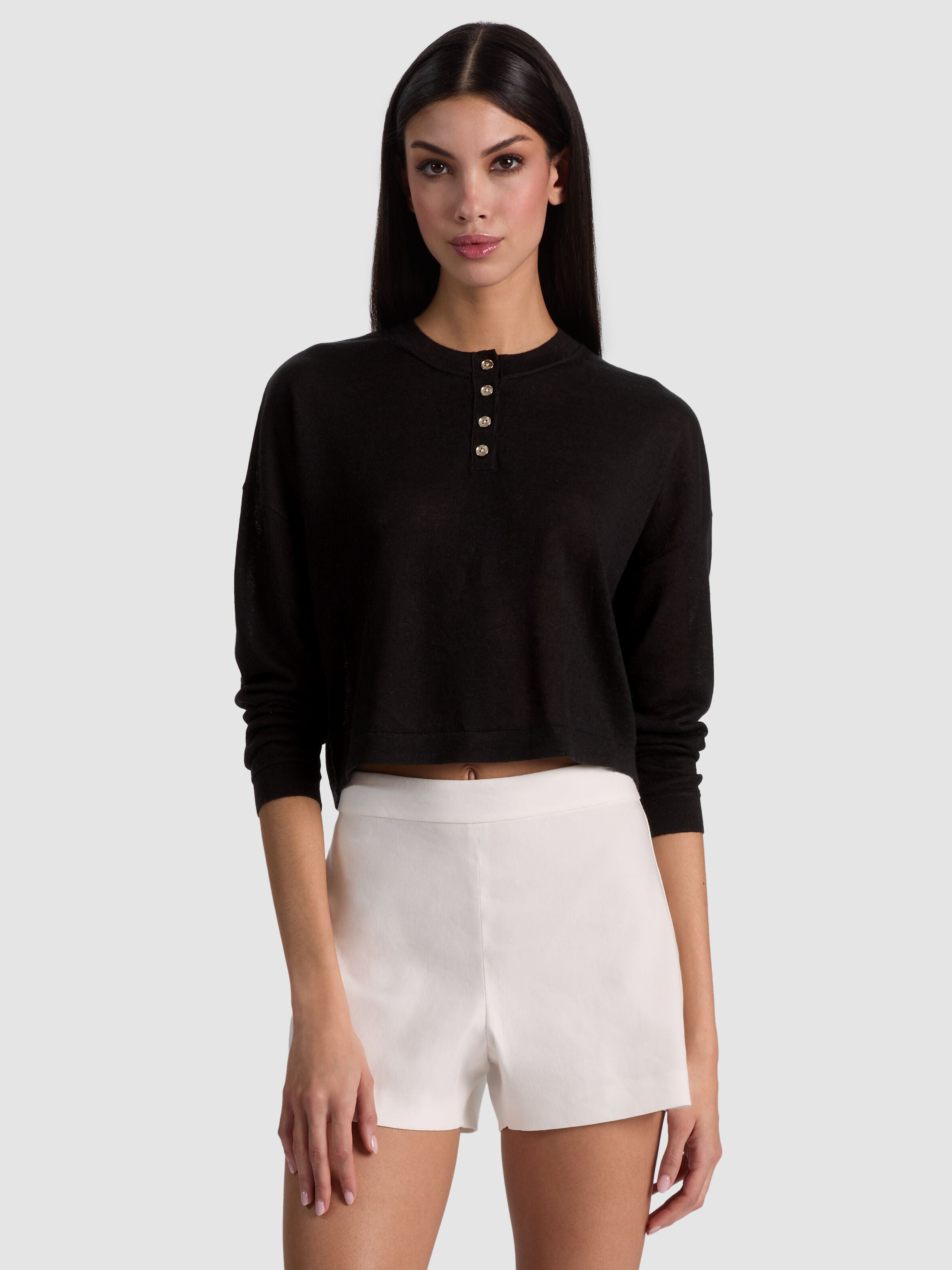ALAINA CROPPED HENLEY