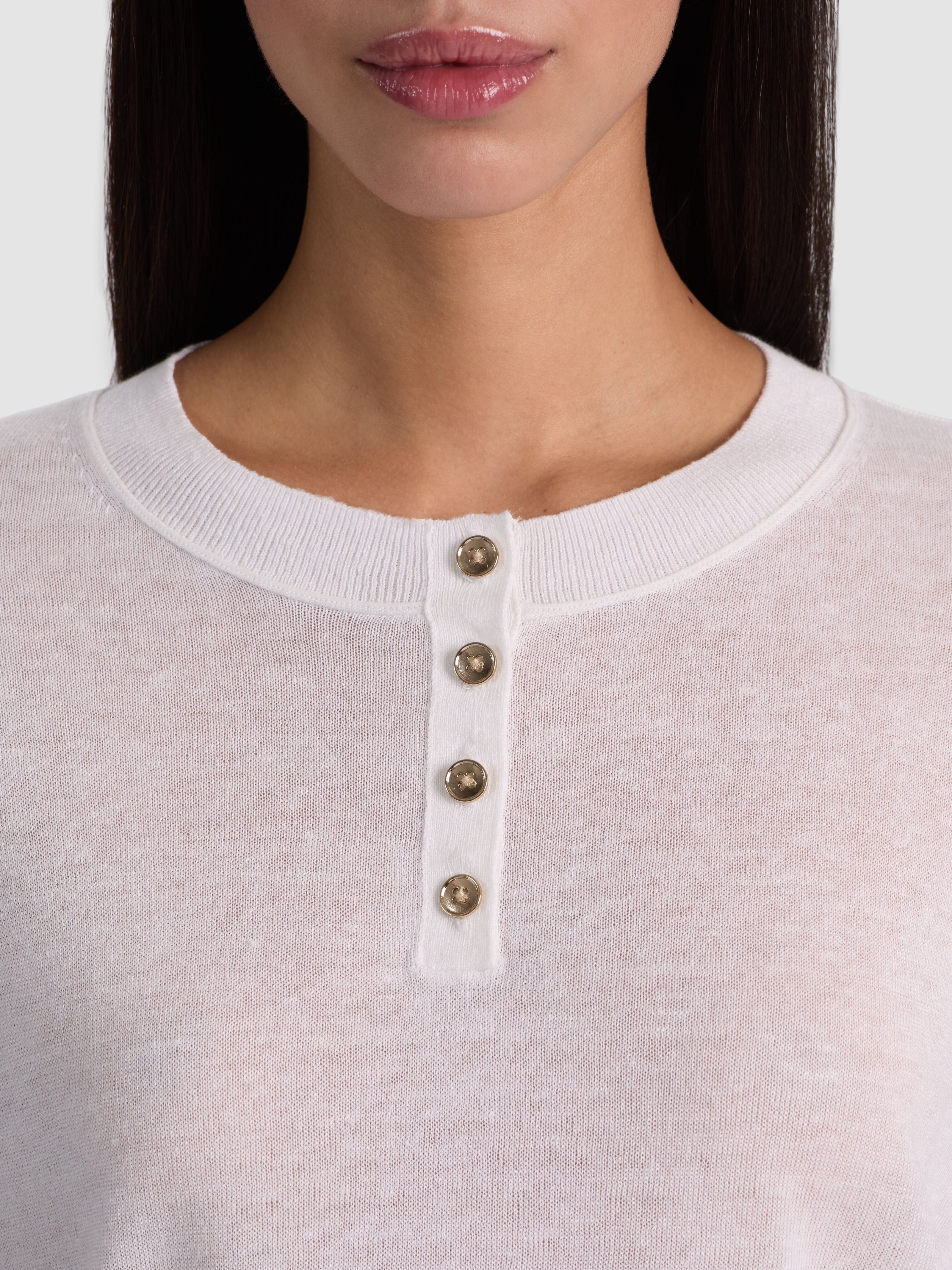 ALAINA CROPPED HENLEY-ALICE + OLIVIA