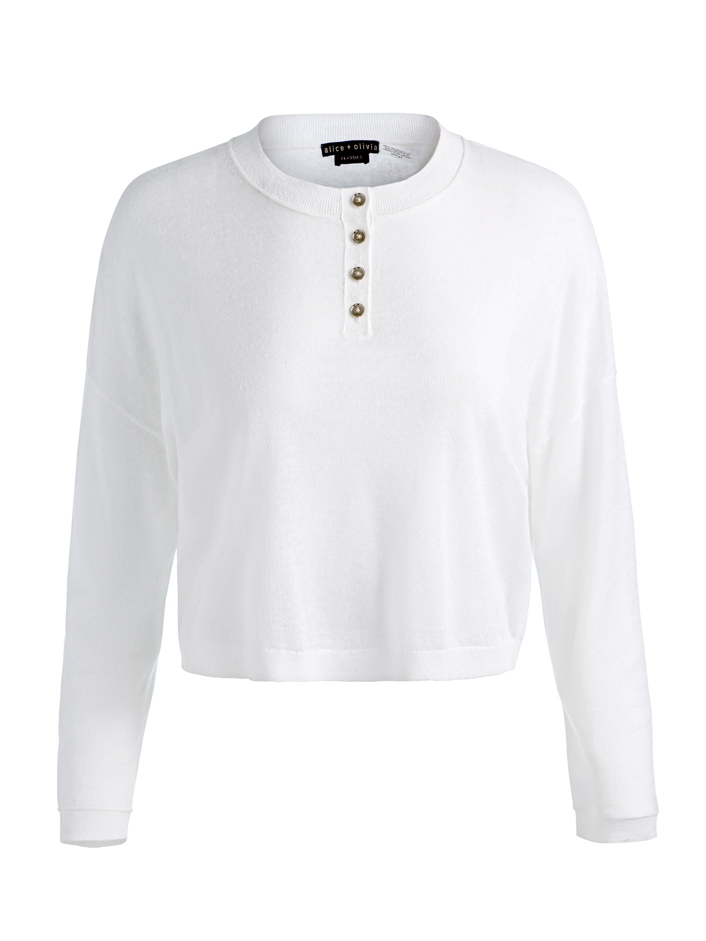 ALAINA CROPPED HENLEY-ALICE + OLIVIA