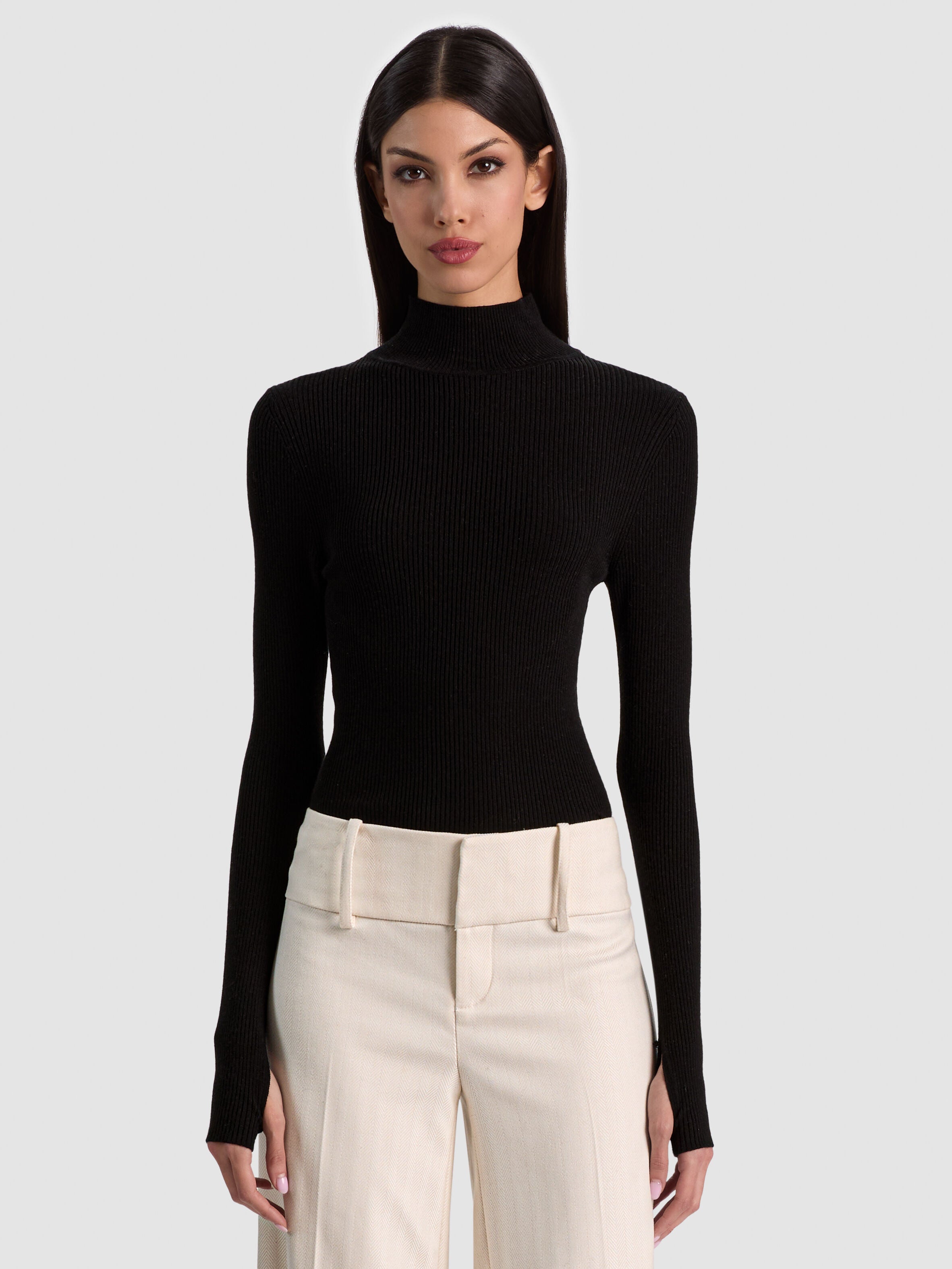 ROBERTA RIBBED TURTLENECK-ALICE + OLIVIA