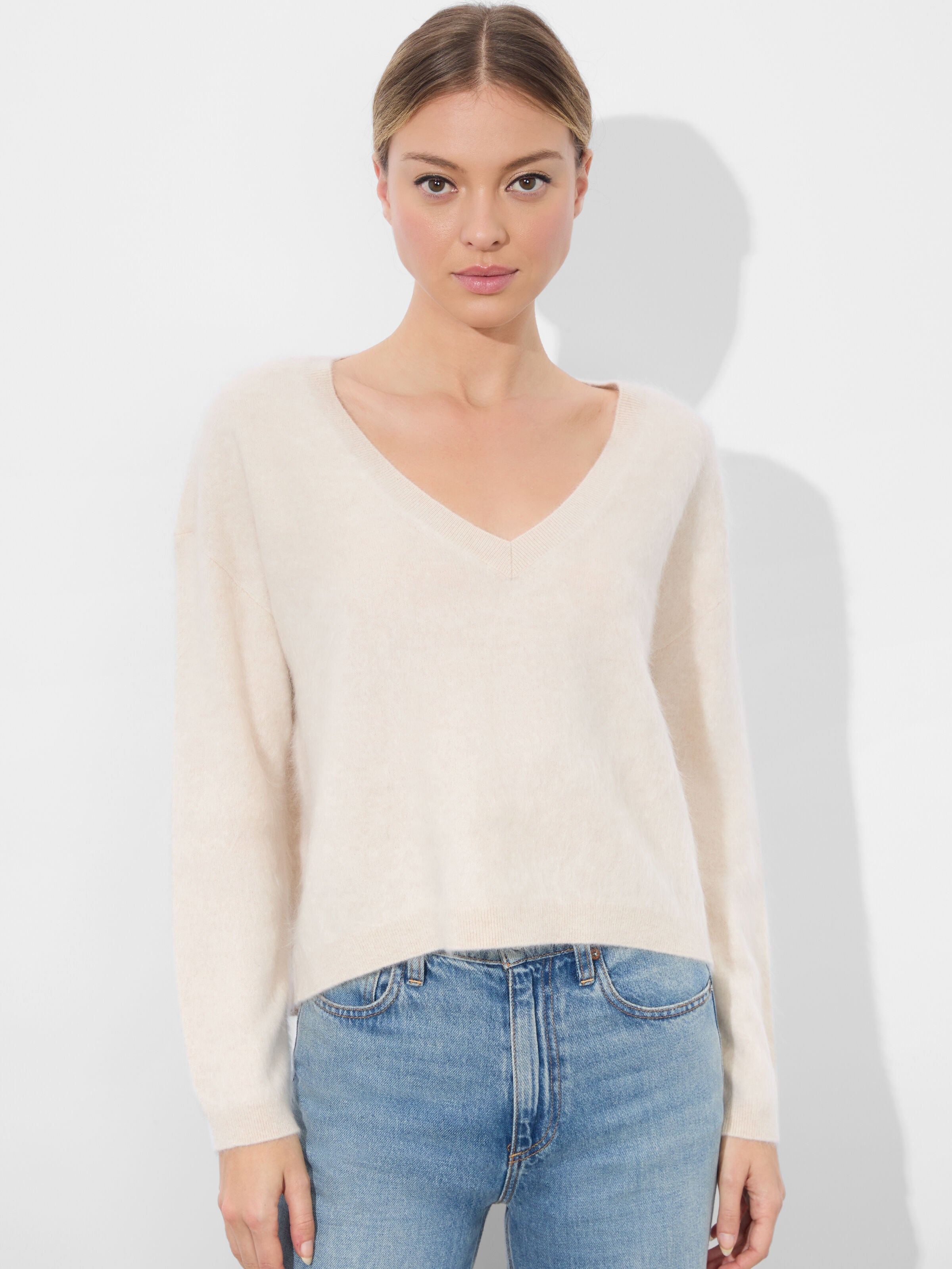 WILLIAMS CASHMERE PULLOVER-ECRU-ALICE + OLIVIA