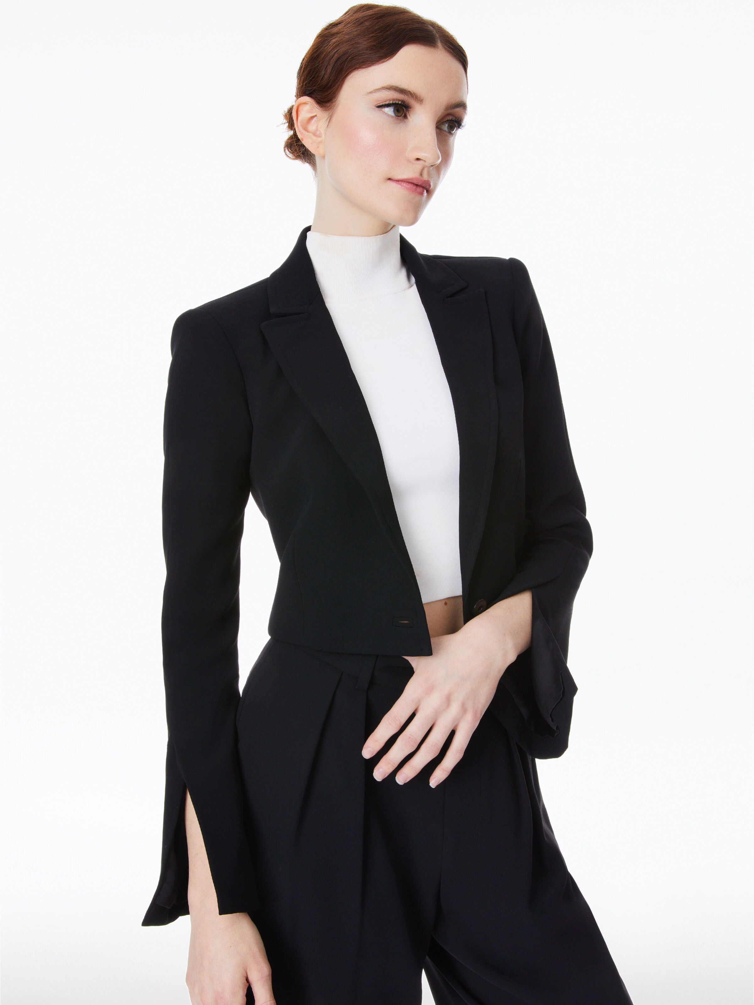 BREANN CROPPED BLAZER-Black-ALICE + OLIVIA