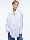 FINELY OVERSIZED BUTTON DOWN SHIRT-ALICE + OLIVIA
