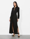 CHASSIDY LINEN MAXI DRESS-Black-ALICE + OLIVIA