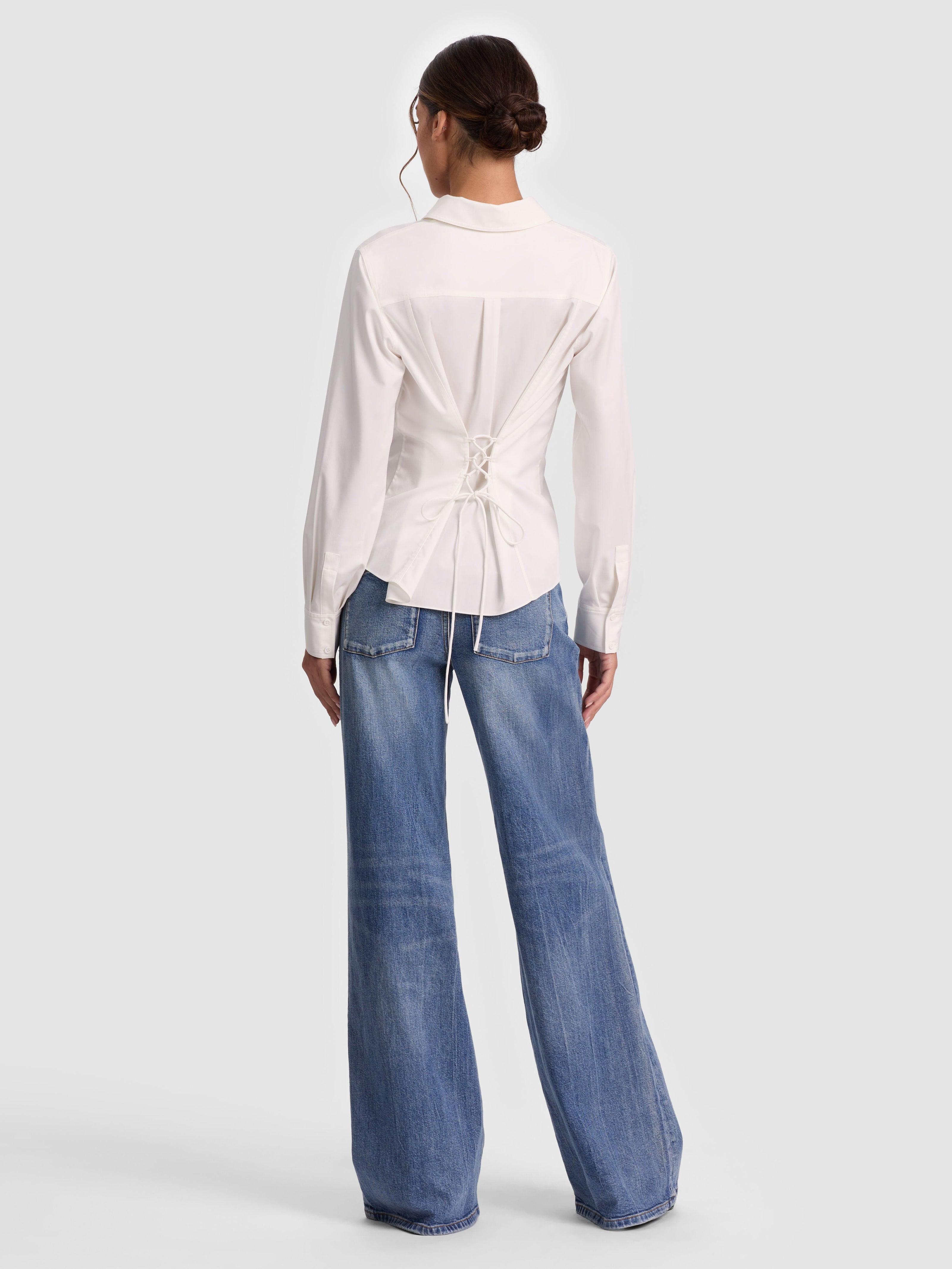 AMELIA FITTED CUTAWAY BTN DWN W LACE UP BK-ALICE + OLIVIA