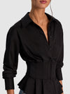 EDIE GATHERED CORSET BUTTON DOWN-ALICE + OLIVIA