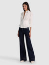 EDIE GATHERED CORSET BUTTON DOWN-ALICE + OLIVIA