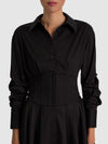 EDIE CORSET MINI SHIRT DRESS-ALICE + OLIVIA
