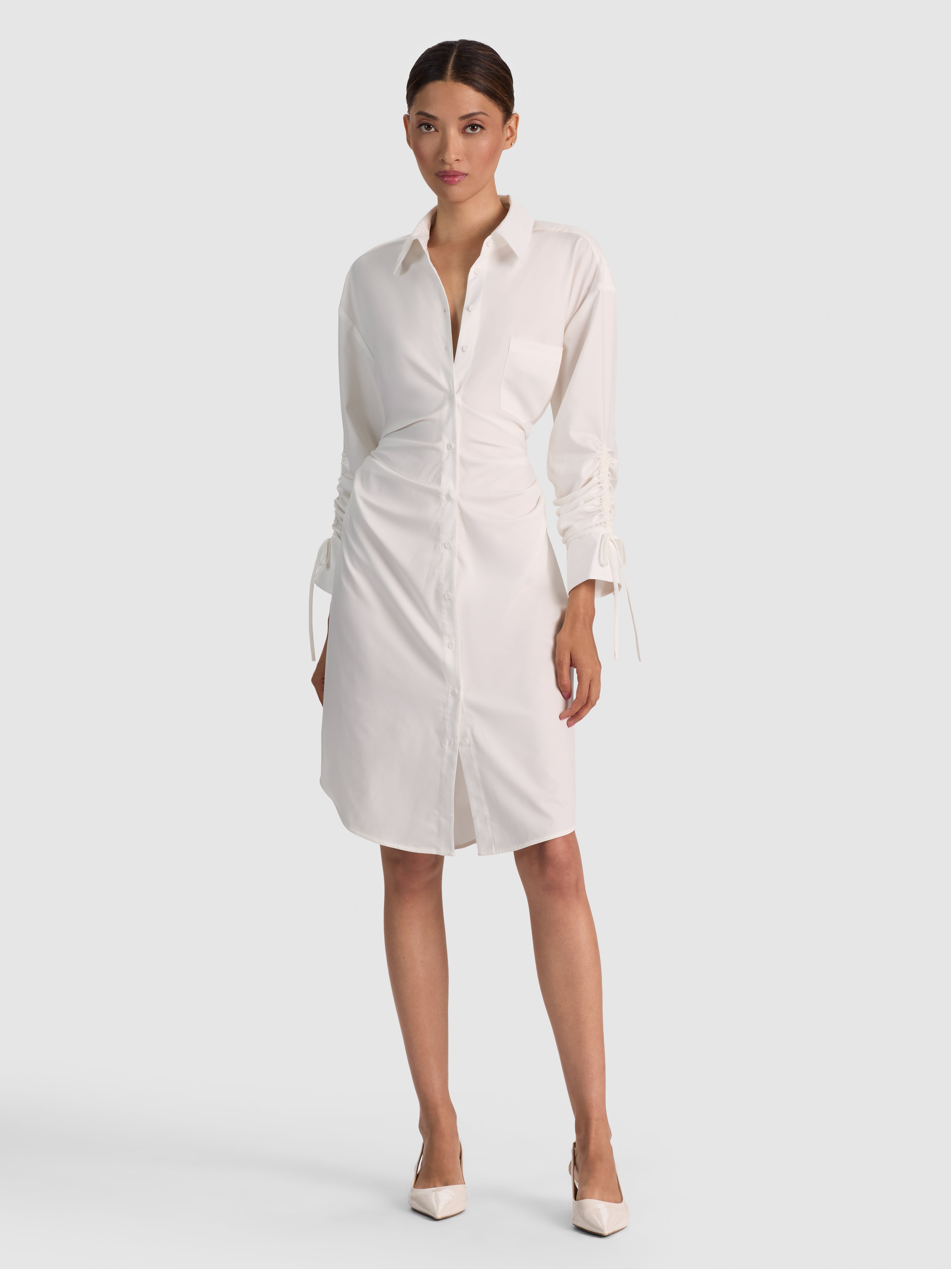 DENISE MIDI SHIRT DRESS-ALICE + OLIVIA